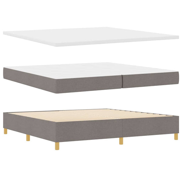 vidaXL Lit à sommier tapissier avec bandes lumineuses LED Taupe 200 x 200 cm Tissu