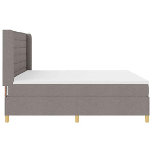 vidaXL Lit à sommier tapissier avec bandes lumineuses LED Taupe 200 x 200 cm Tissu