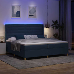 Boxspringbett Blau mit LED 200x200 cm