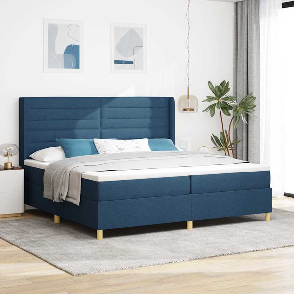 Boxspringbett Blau mit LED 200x200 cm