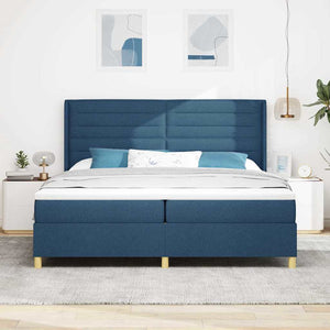 Boxspringbett Blau mit LED 200x200 cm