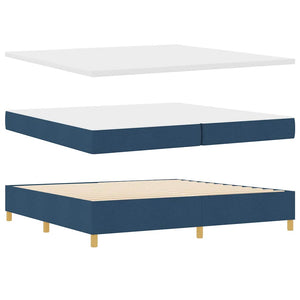 Boxspringbett Blau mit LED 200x200 cm