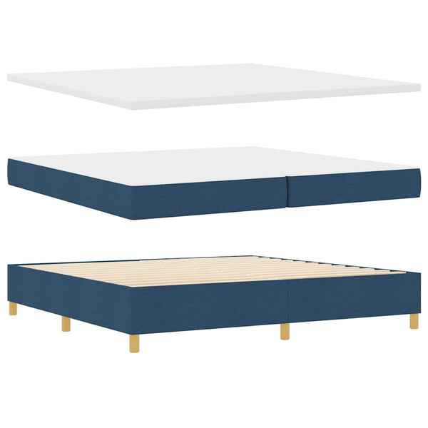 Boxspringbett Blau mit LED 200x200 cm