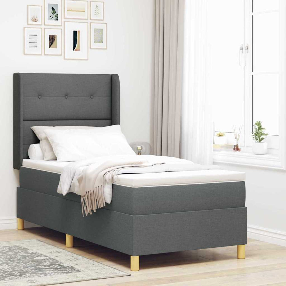 Boxspringbett Grau 90x200 cm mit LED