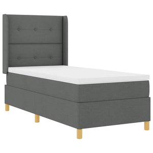 vidaXL Lit coffre tapissier avec bande LED Gris 90 x 200 cm Tissu