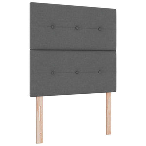 vidaXL Lit coffre tapissier avec bande LED Gris 90 x 200 cm Tissu