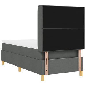vidaXL Lit coffre tapissier avec bande LED Gris 90 x 200 cm Tissu