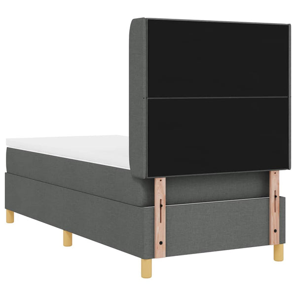 vidaXL Lit coffre tapissier avec bande LED Gris 90 x 200 cm Tissu