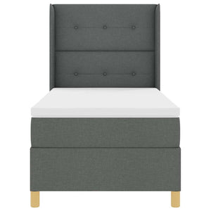 vidaXL Lit coffre tapissier avec bande LED Gris 90 x 200 cm Tissu