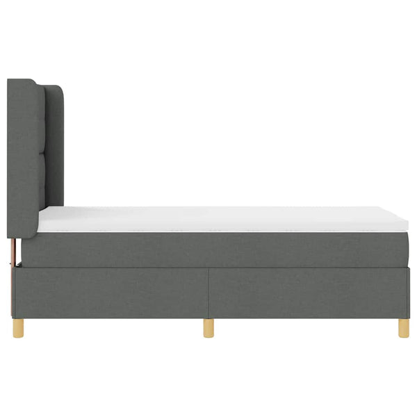 vidaXL Lit coffre tapissier avec bande LED Gris 90 x 200 cm Tissu
