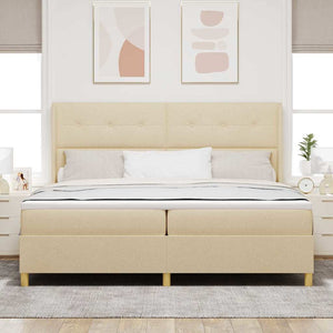 Boxspringbett Creme 200x200 cm mit LED