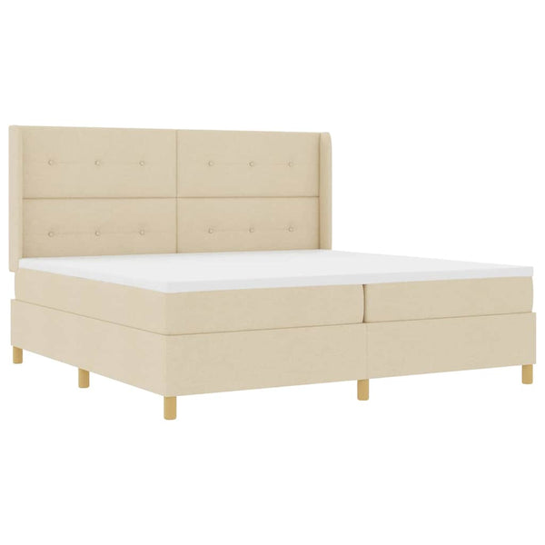 Boxspringbett Creme 200x200 cm mit LED
