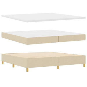 Boxspringbett Creme 200x200 cm mit LED