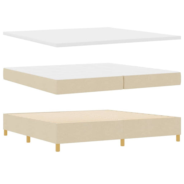 Boxspringbett Creme 200x200 cm mit LED