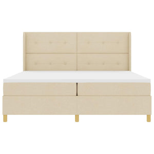 Boxspringbett Creme 200x200 cm mit LED
