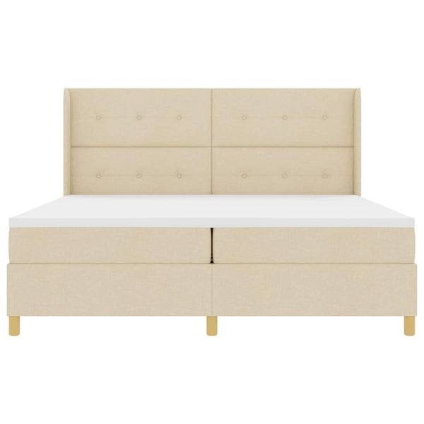 Boxspringbett Creme 200x200 cm mit LED