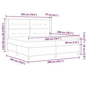 Boxspringbett Creme 200x200 cm mit LED