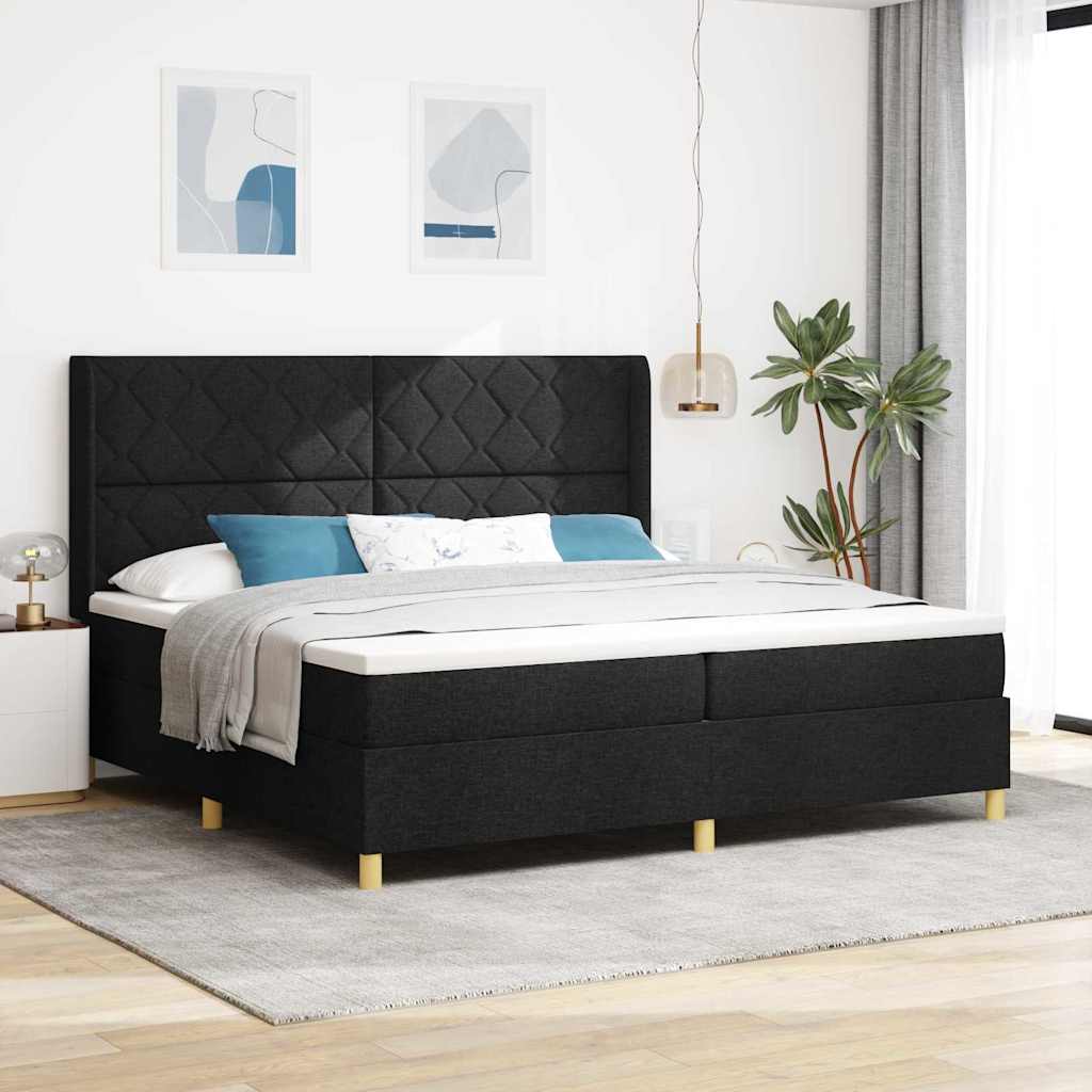 Boxspringbett Schwarz 200x200 cm mit LED