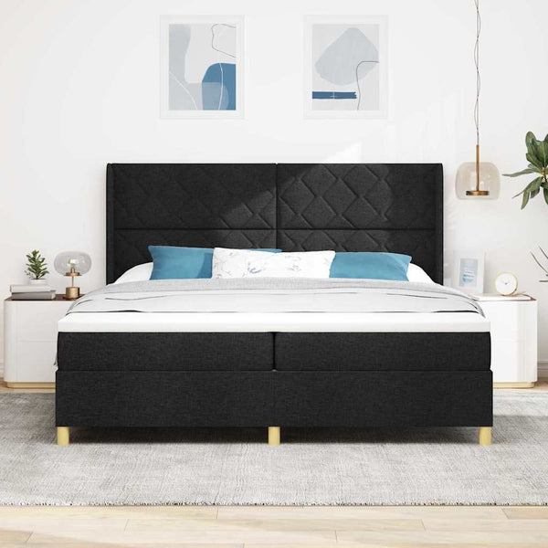 Boxspringbett Schwarz 200x200 cm mit LED