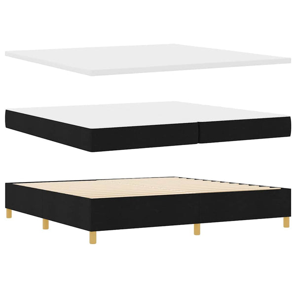 Boxspringbett Schwarz 200x200 cm mit LED