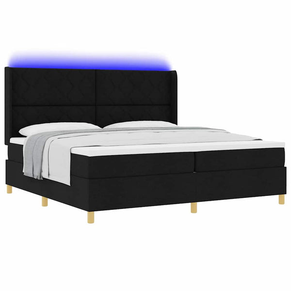 Boxspringbett Schwarz 200x200 cm mit LED