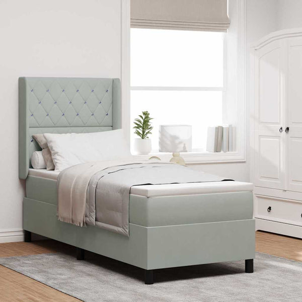 Boxspringbett mit LED Hellgrau Samt 80x200 cm