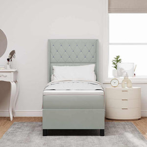 Boxspringbett mit LED Hellgrau Samt 80x200 cm