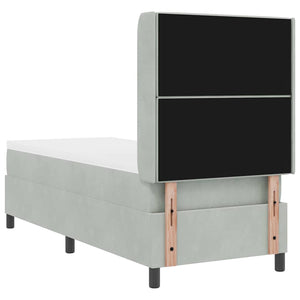 Boxspringbett mit LED Hellgrau Samt 80x200 cm