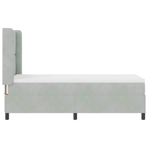 Boxspringbett mit LED Hellgrau Samt 80x200 cm
