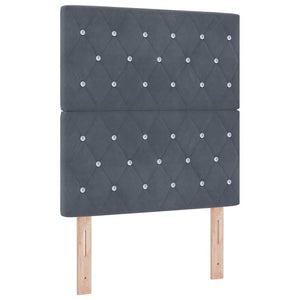Boxspringbett mit Matratze mit LED Dunkelgrau 80 x 200 cm Samt