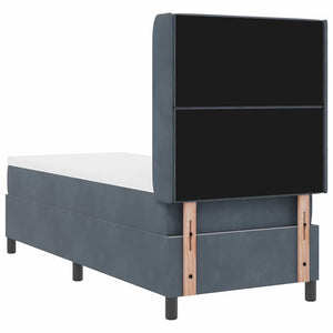 Boxspringbett mit Matratze mit LED Dunkelgrau 80 x 200 cm Samt