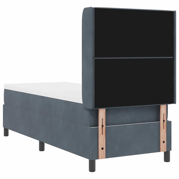 Boxspringbett mit Matratze mit LED Dunkelgrau 80 x 200 cm Samt