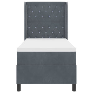 Boxspringbett mit Matratze mit LED Dunkelgrau 80 x 200 cm Samt