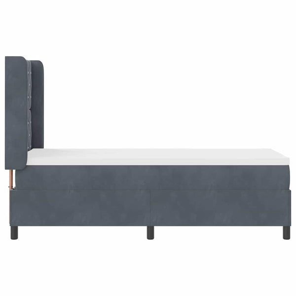 Boxspringbett mit Matratze mit LED Dunkelgrau 80 x 200 cm Samt