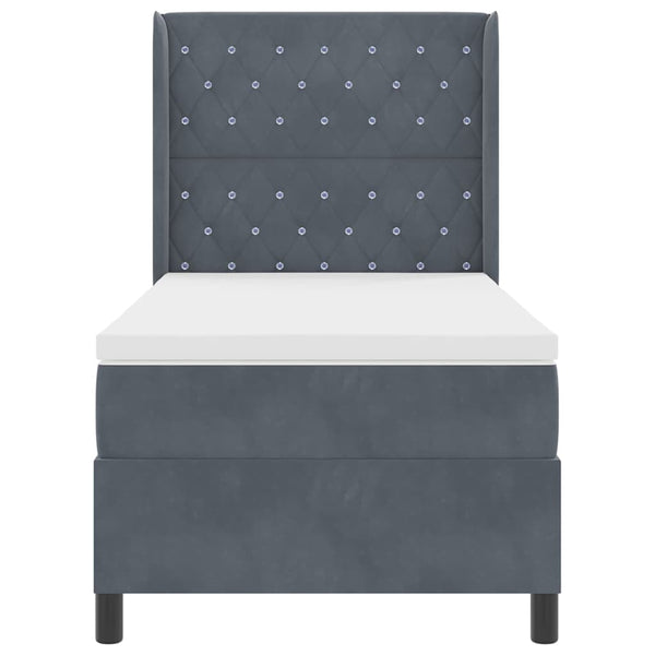 Boxspringbett mit LED Dunkelgrau 90x200 cm