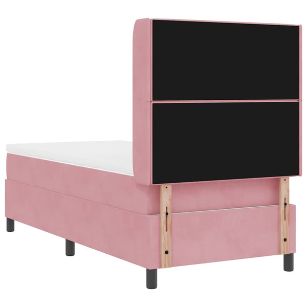 Rosa Boxspringbett mit LED 90x200 cm