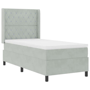 vidaXL Lit tapissier avec matelas et LED Gris clair 100 x 200 cm Velours