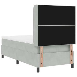 vidaXL Lit tapissier avec matelas et LED Gris clair 100 x 200 cm Velours