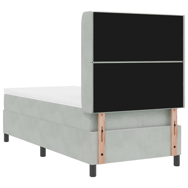 vidaXL Lit tapissier avec matelas et LED Gris clair 100 x 200 cm Velours