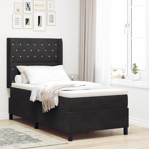 vidaXL Lit coffre avec matelas et LED Noir 100 x 200 cm Velours