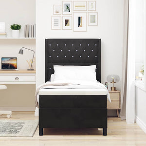 vidaXL Lit coffre avec matelas et LED Noir 100 x 200 cm Velours