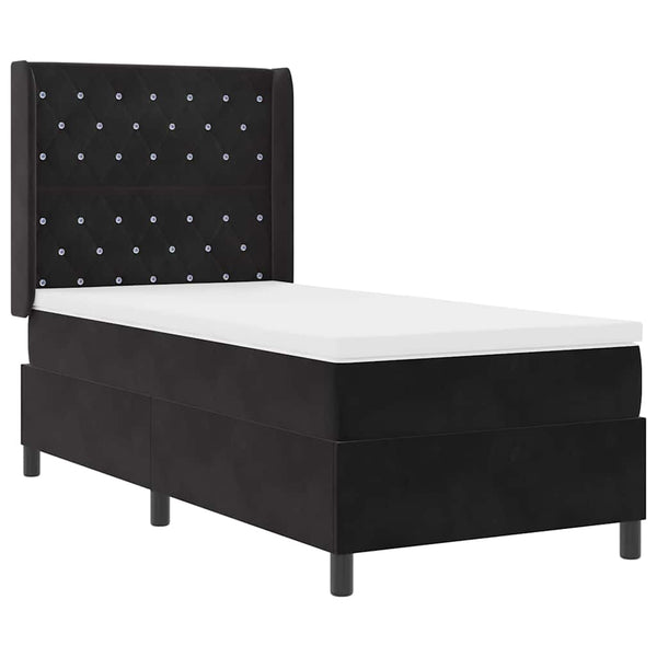vidaXL Lit coffre avec matelas et LED Noir 100 x 200 cm Velours