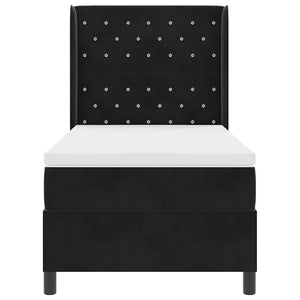 vidaXL Lit coffre avec matelas et LED Noir 100 x 200 cm Velours