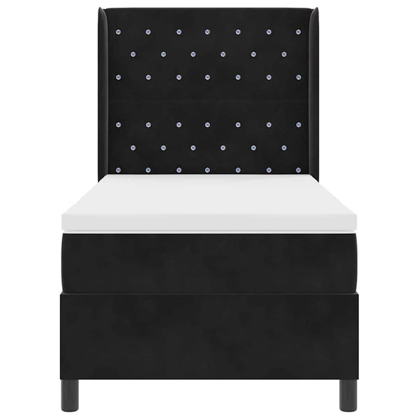 vidaXL Lit coffre avec matelas et LED Noir 100 x 200 cm Velours