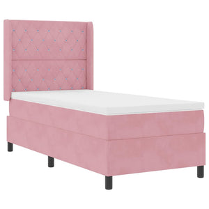 Rosa Boxspringbett mit LED 100x200 cm