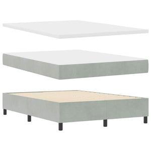 Boxspringbett 140x190 cm Hellgrau Samt mit LED