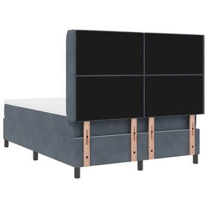 vidaXL Lit coffre avec bandes lumineuses LED Gris foncé 140 x 200 cm Velours