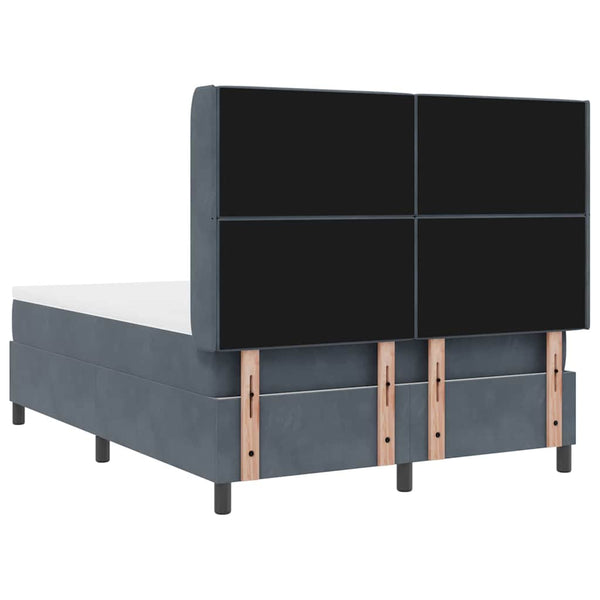 vidaXL Lit coffre avec bandes lumineuses LED Gris foncé 140 x 200 cm Velours