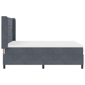 vidaXL Lit coffre avec bandes lumineuses LED Gris foncé 140 x 200 cm Velours