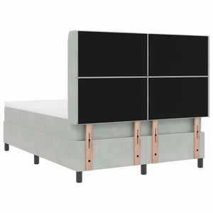 vidaXL Lit tapissier avec matelas avec LED Gris clair 160 x 200 cm Velours